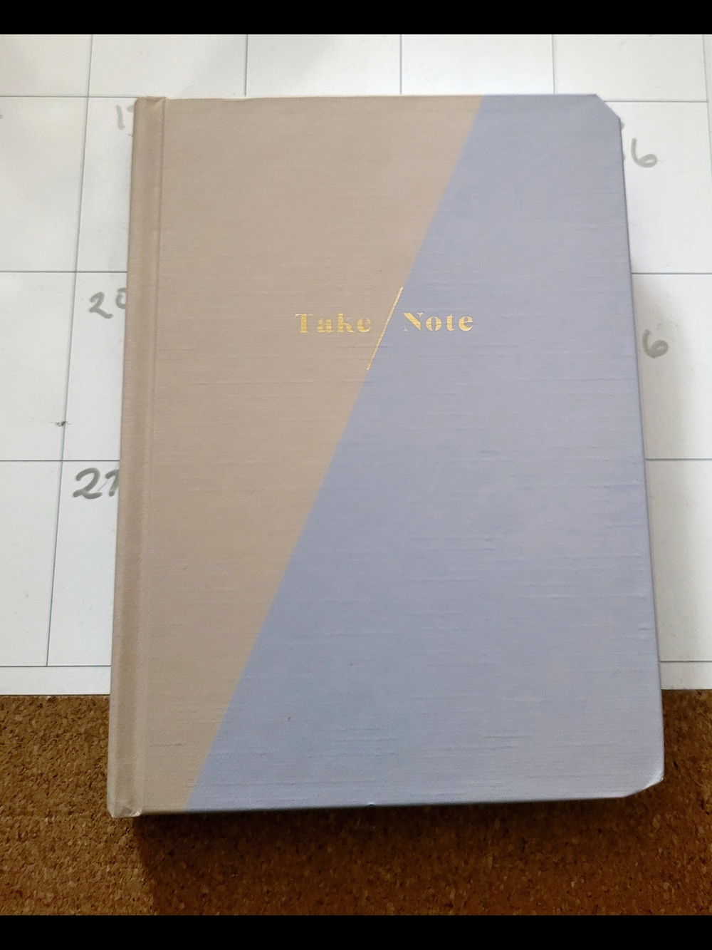 Caliber (Take Note) Diagonal Two-Tone Hardcover Journal - Beige & Light Blue